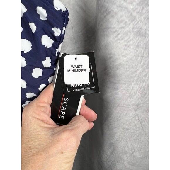 ISLAND ESCAPE Tiered Tankini Size 12 Navy/Wht - Picture 4 of 8